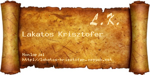 Lakatos Krisztofer névjegykártya